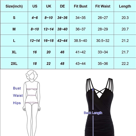 COPY - Women's Plus V Neck Criss Cross Caged Ruched Tank Top XL & XXL - Picture 6 of 6